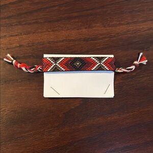 Handcrafted Red and Black Woven Bracelet